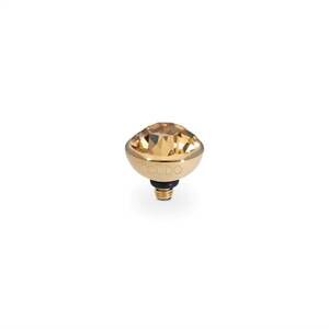 NEW QUDO women's bottone ring topper in light topaz